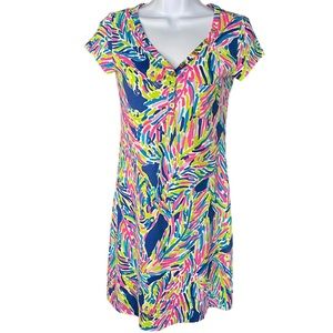 Lilly Pulitzer Palmira Dress Indigo Palm Reader